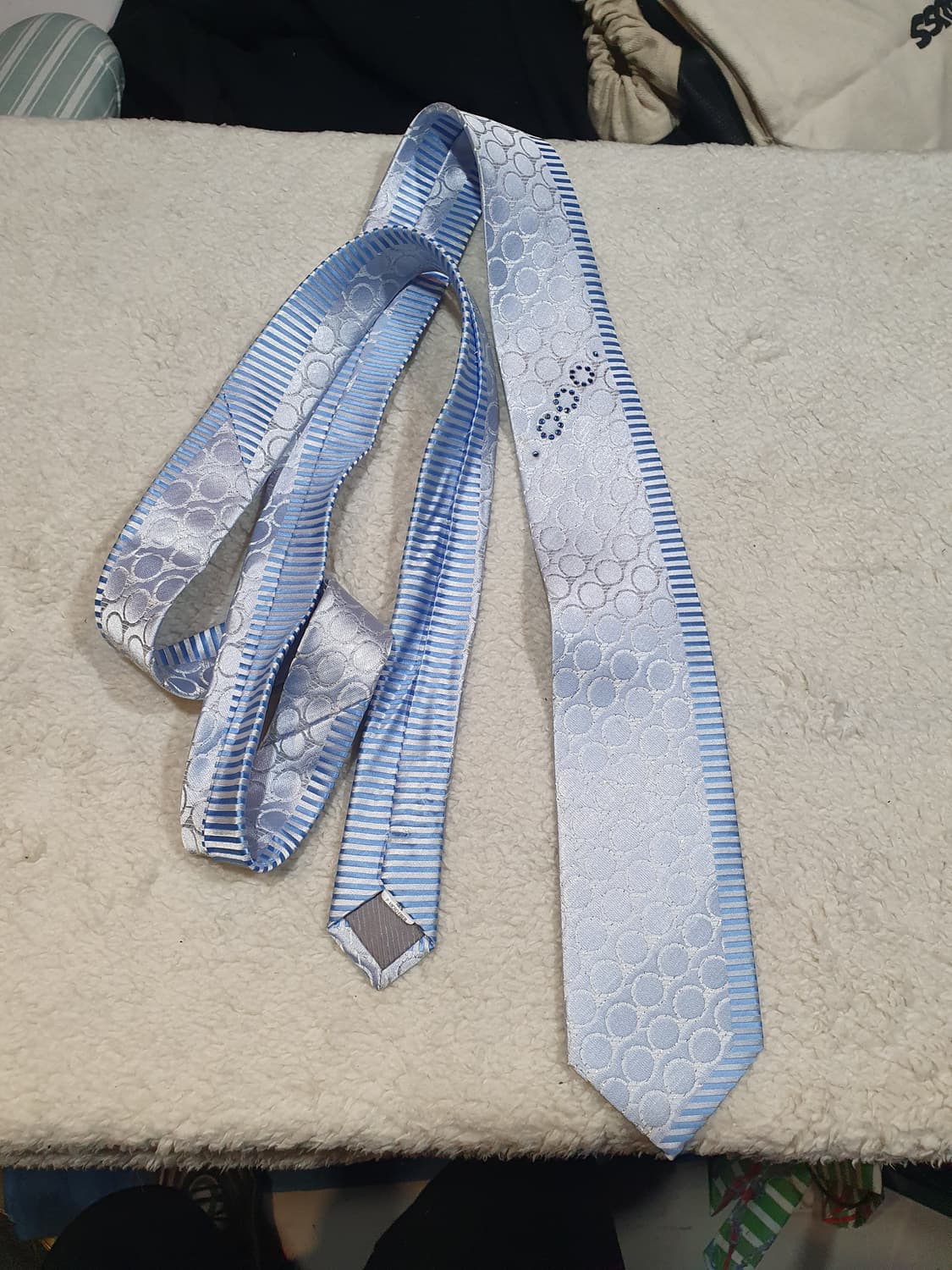 하늘색 패턴 정장 넥타이 상품이미지1