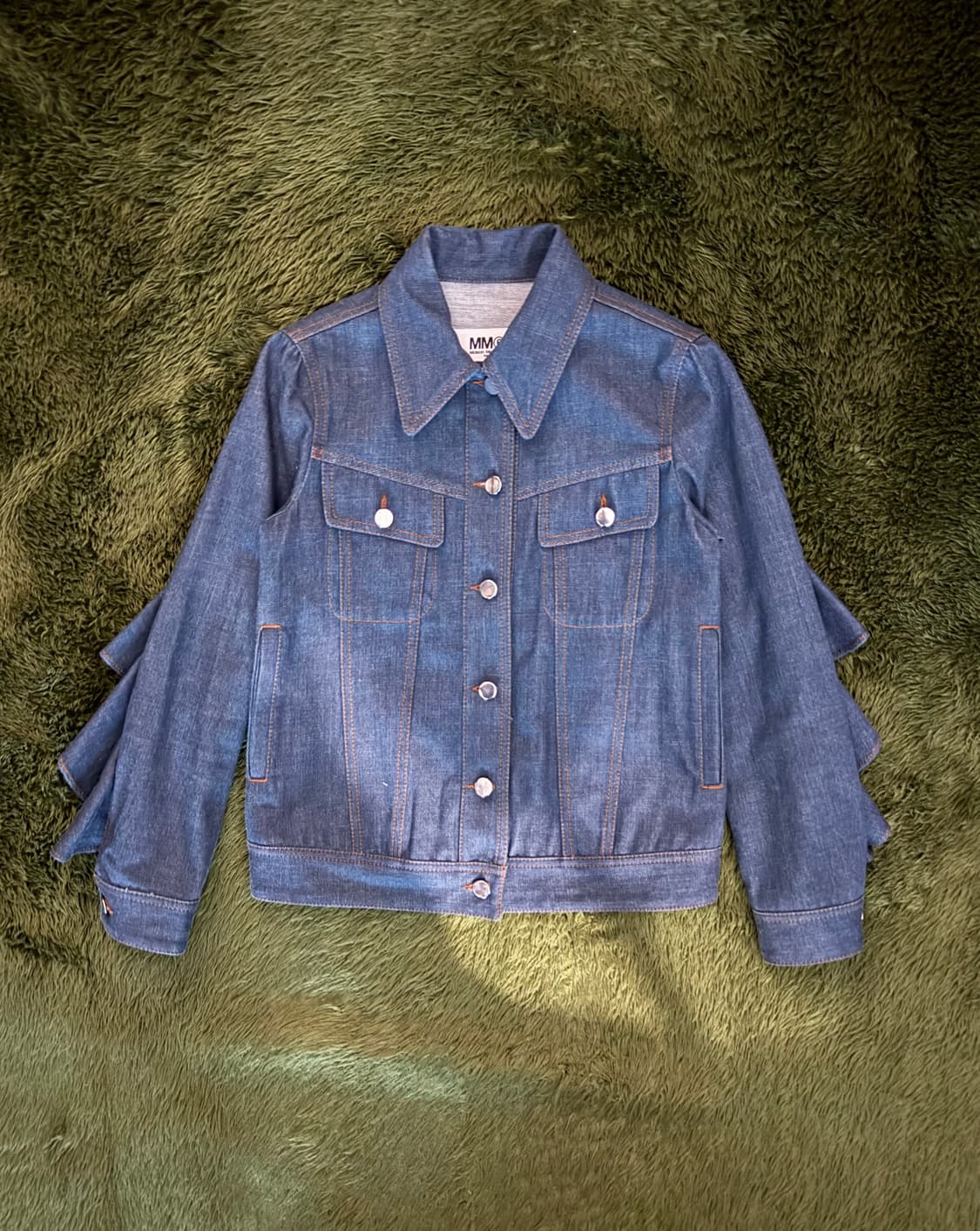 [36] MM6 메종 마르지엘라 Made in Italy 러플 데님 자켓 상품이미지1