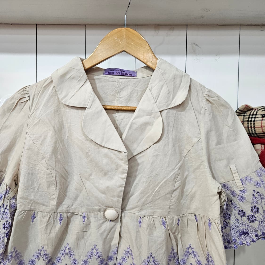 라벤더 자수 코튼 볼레로 상품이미지2