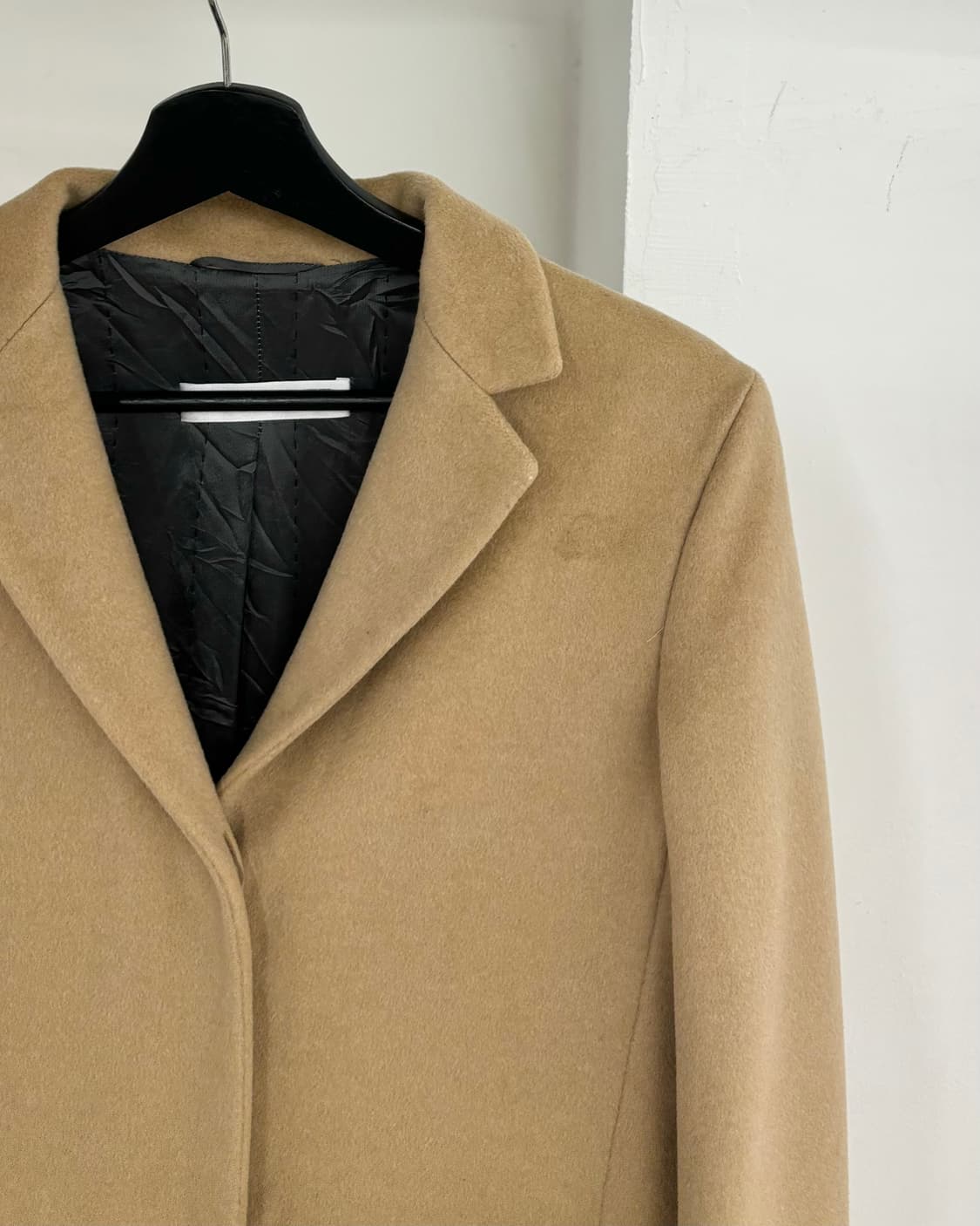 질샌더 베이지 싱글 브레스트 울 코트 상품이미지4