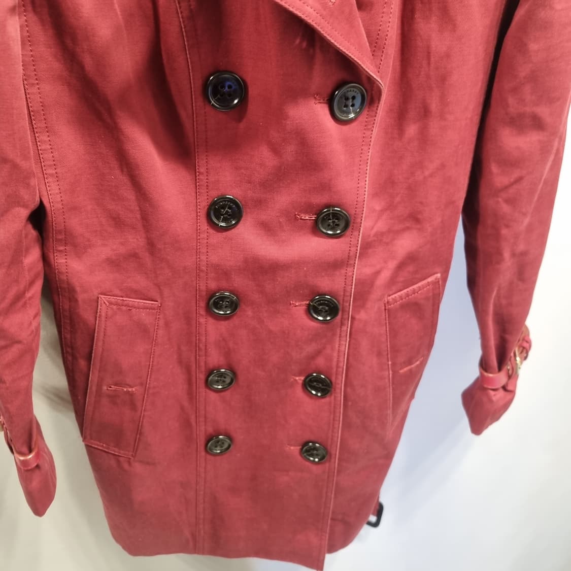 버버리 레드 트렌치 코트 UK8(55) 상품이미지4