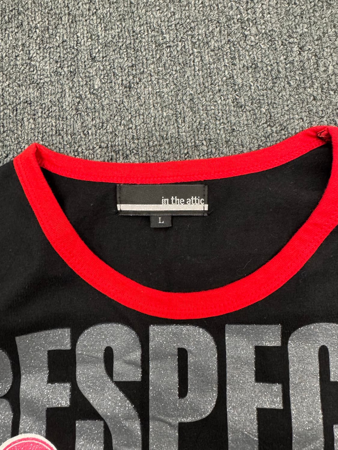 L)In The Attic 빈티지 프린팅 여성 칠부 티셔츠 상품이미지3