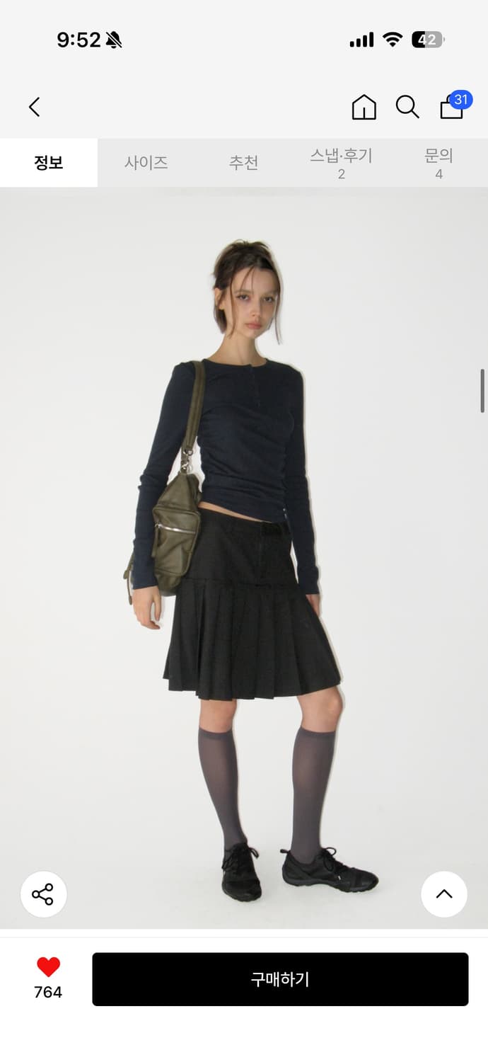 썬번프로젝트pleats midi skirt black S 상품이미지1