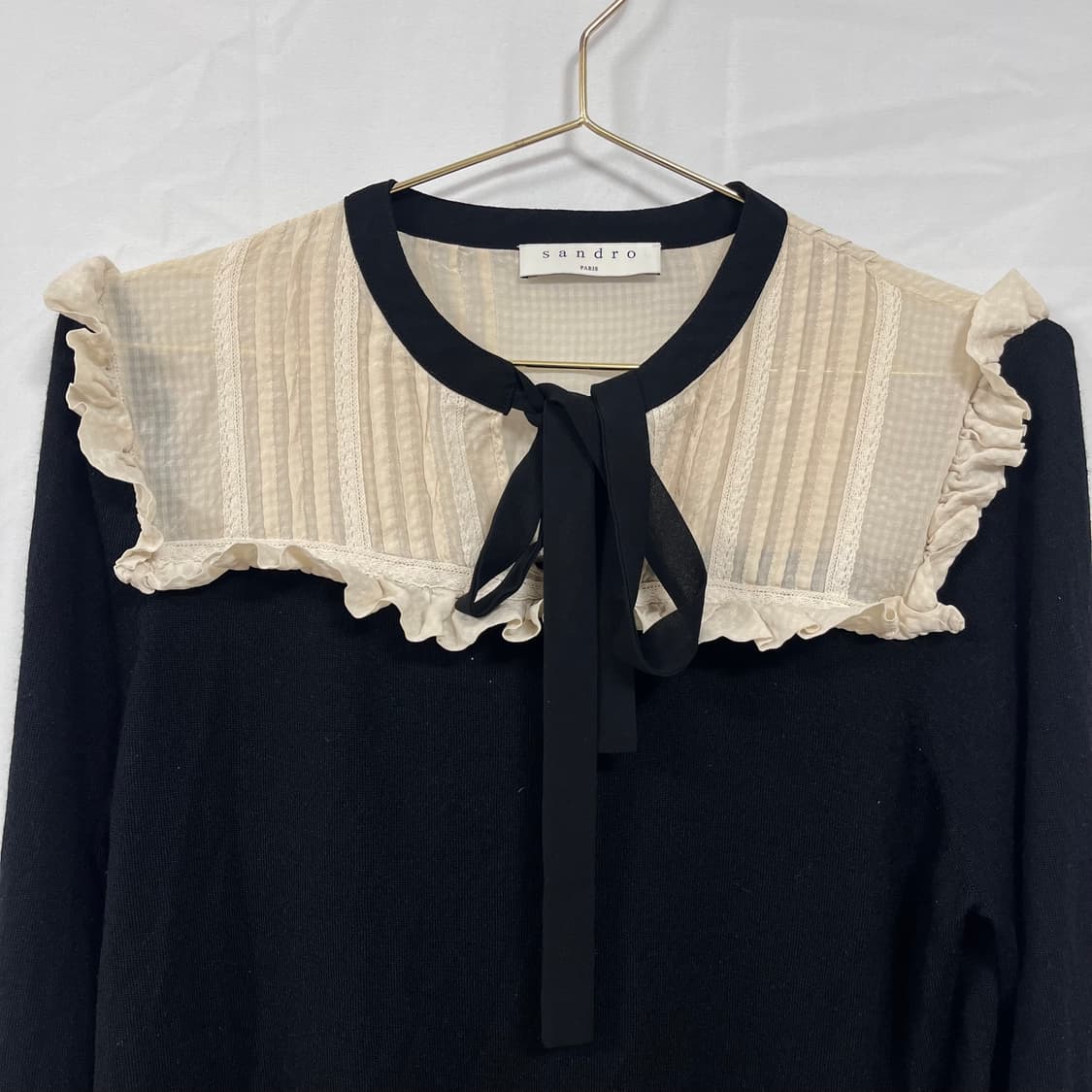 산드로(SANDRO) 레이스 프릴 카라 니트 상품이미지3