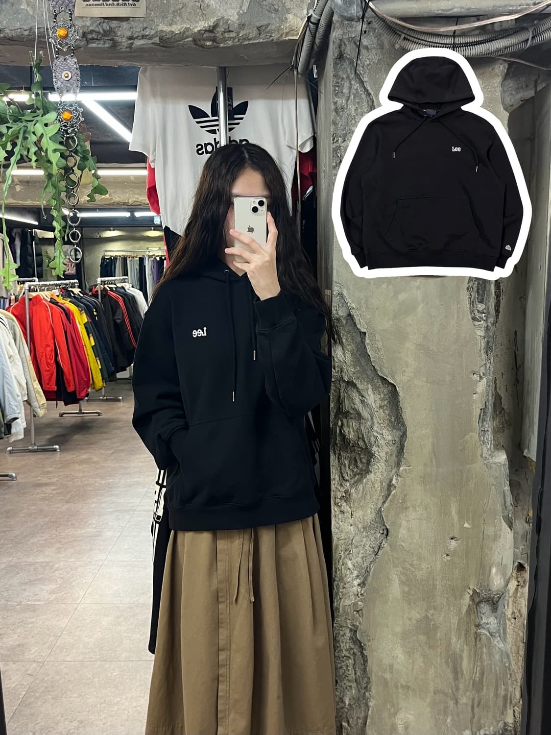 리 후드티 블랙 M #csz1859 상품이미지1