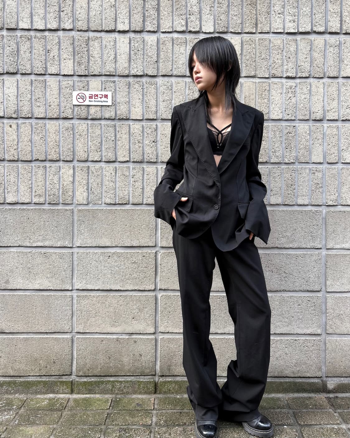 구찌 유니폼 미니멀 스티치 수트 셋업 상품이미지1