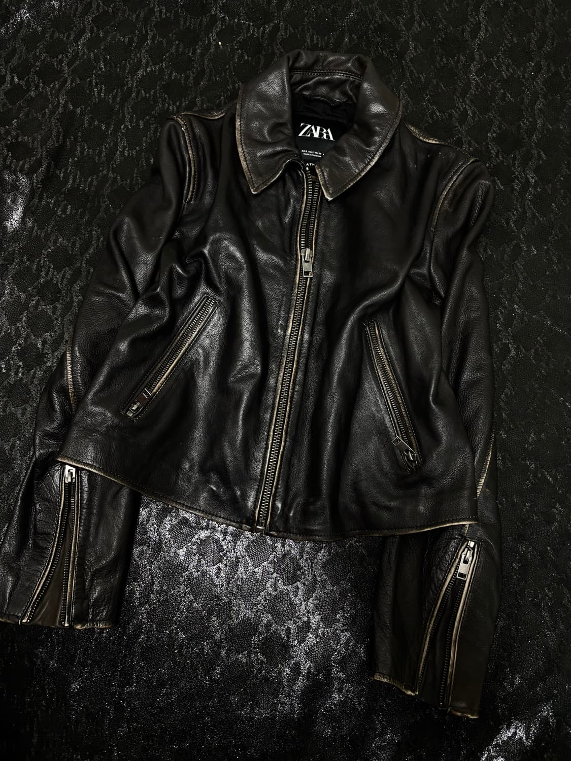 “Vintage” Y2K Vintage Washed Leather Jac 상품이미지8