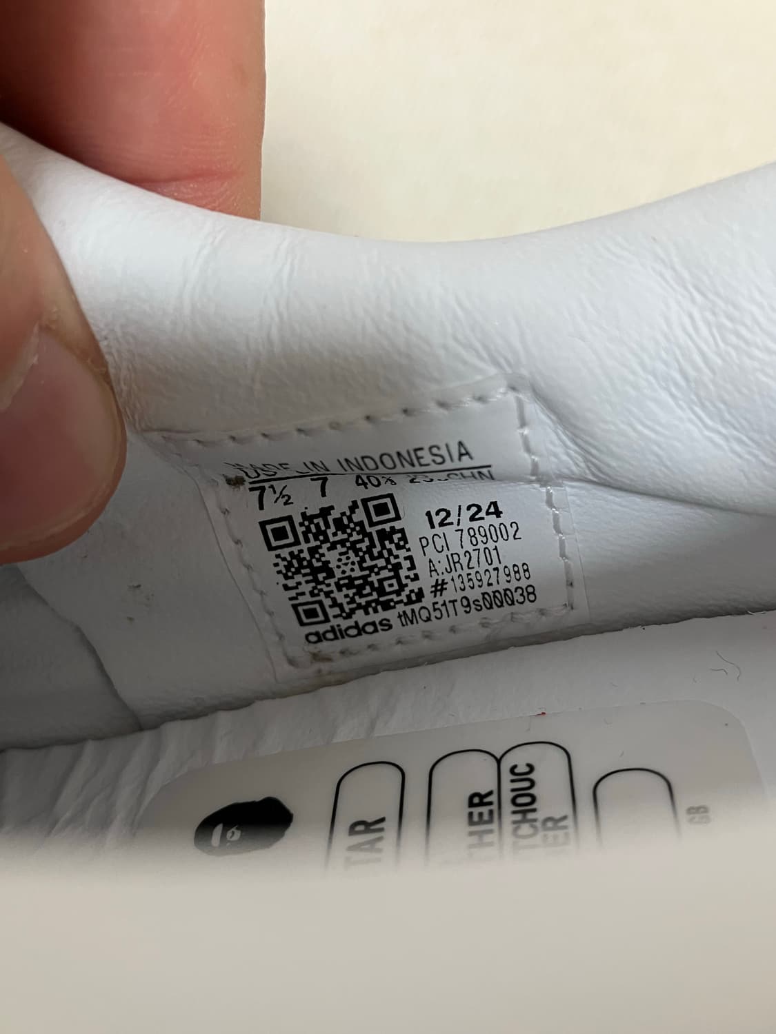 [255] 아디다스 x 베이프 슈퍼스타 빈티지 클라우드 화이트 코어 블랙 상품이미지9