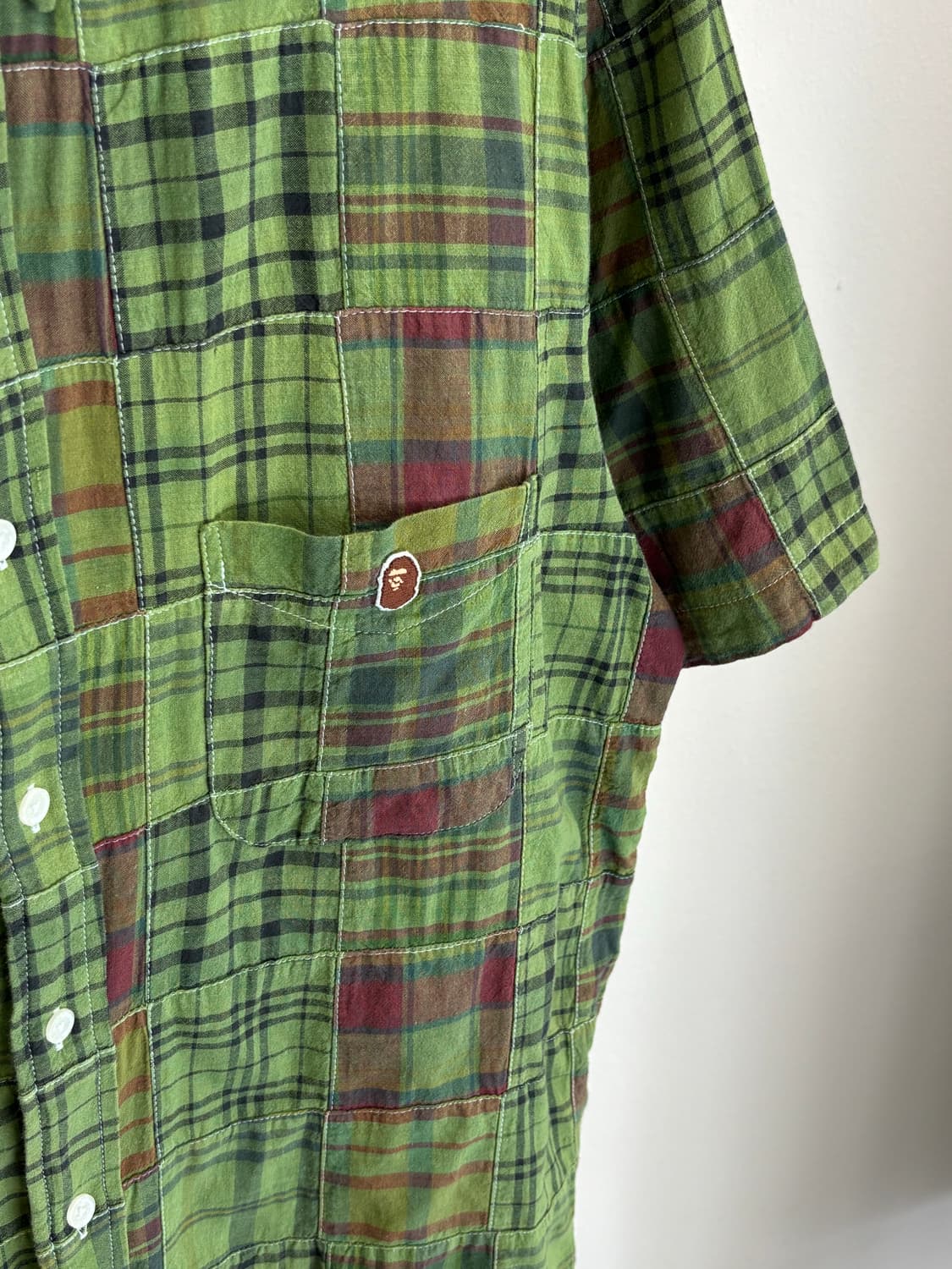 베이프 패치워크 반팔 셔츠 상품이미지2