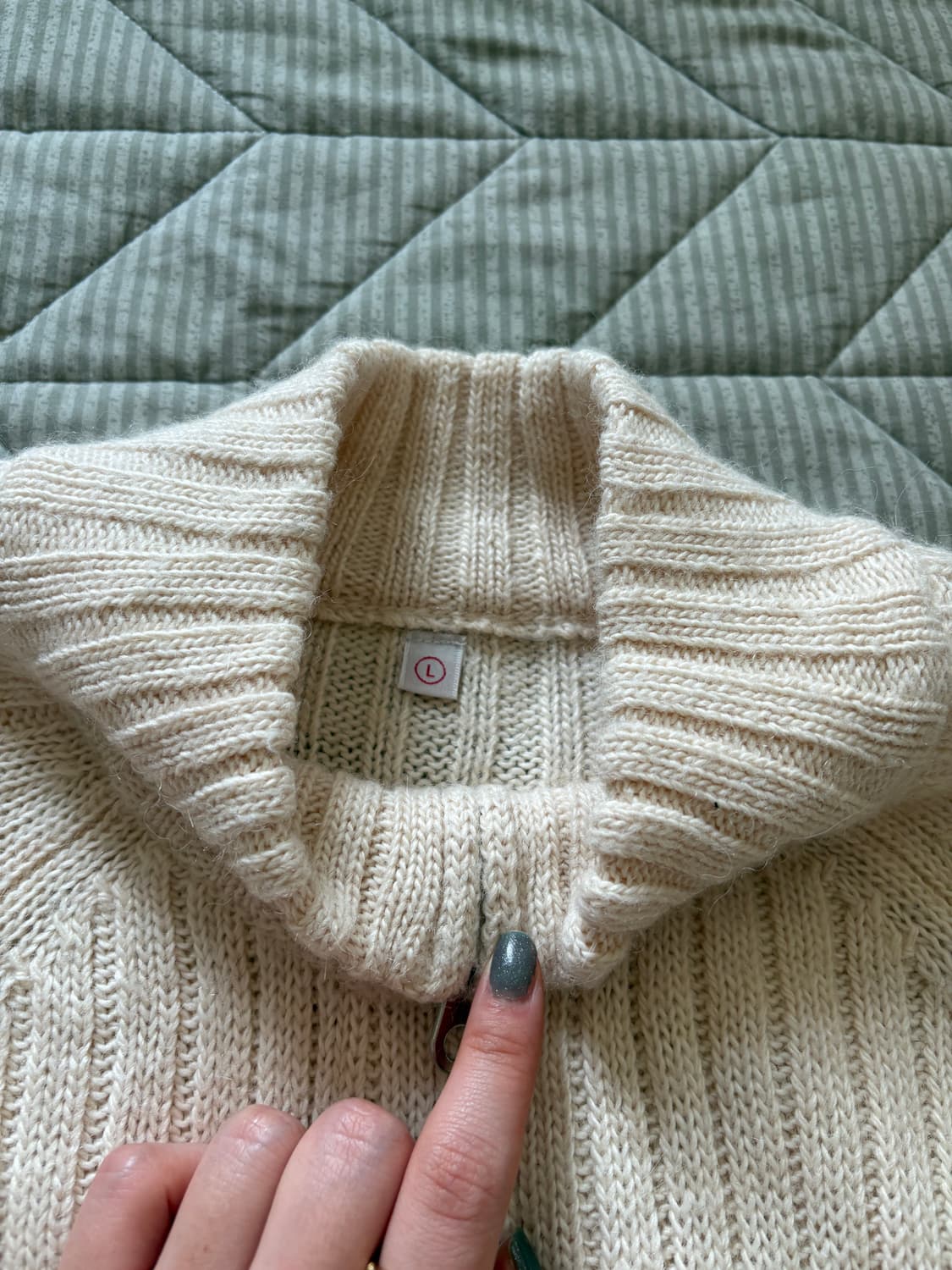 아이보리 니트 집업 상품이미지7