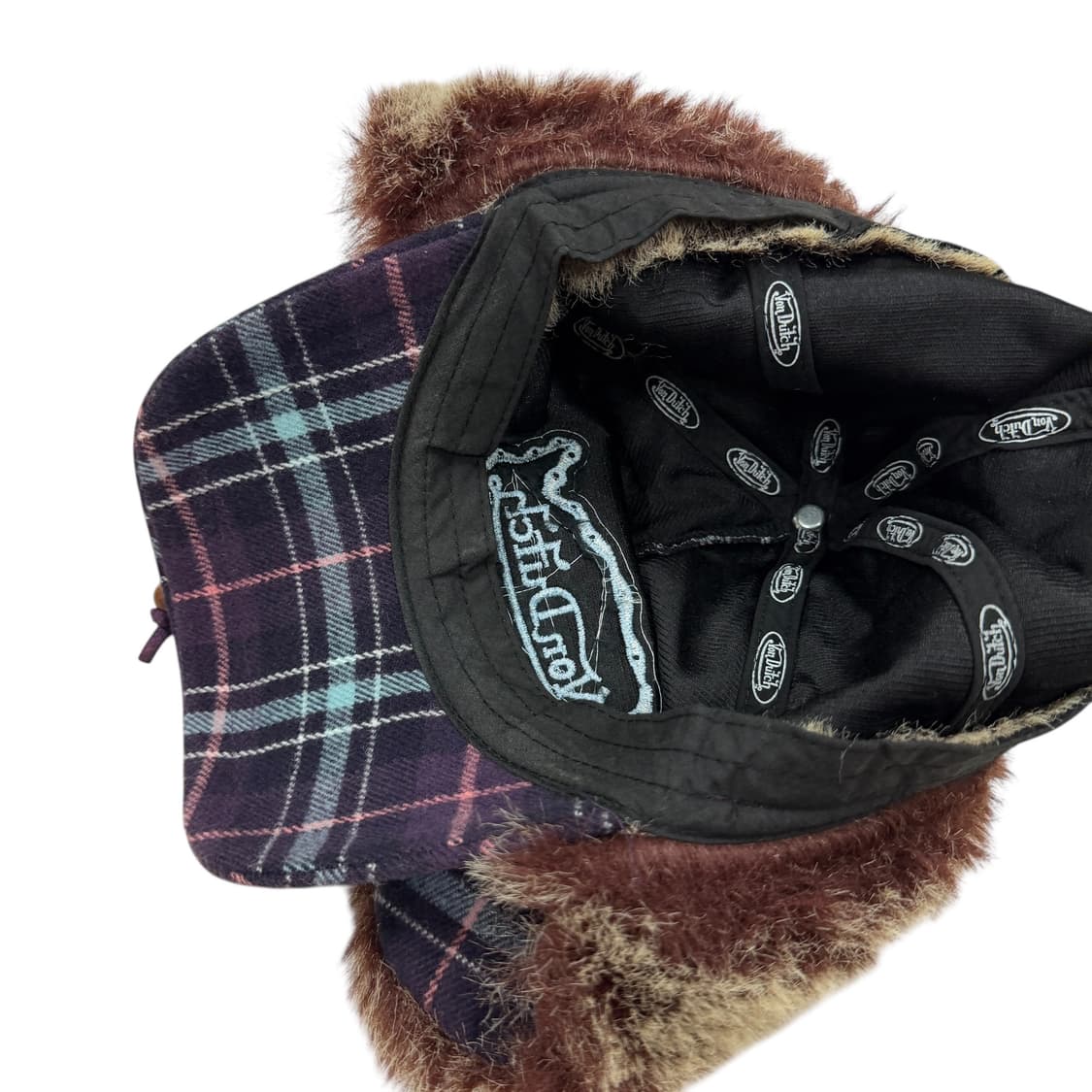 본더치 빈티지 모리걸 체크 군밤 트루퍼햇 모자 상품이미지6