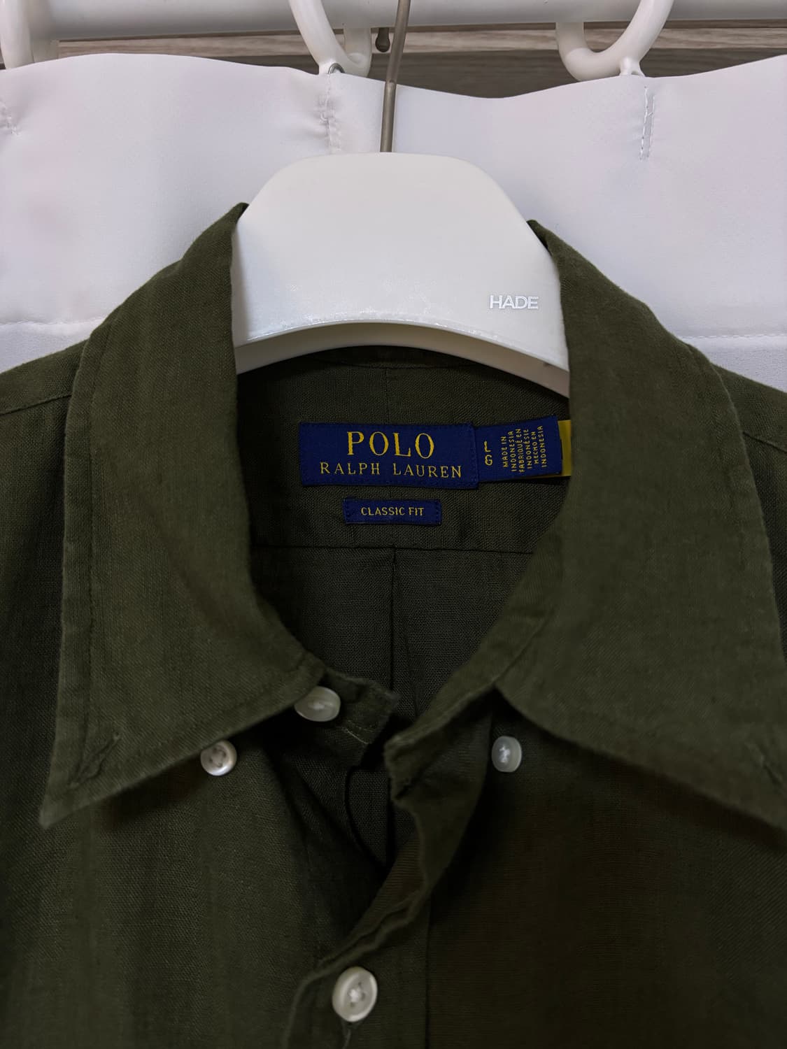 폴로랄프로렌 린넨코튼 셔츠 올리브 클래식핏 L 상품이미지2