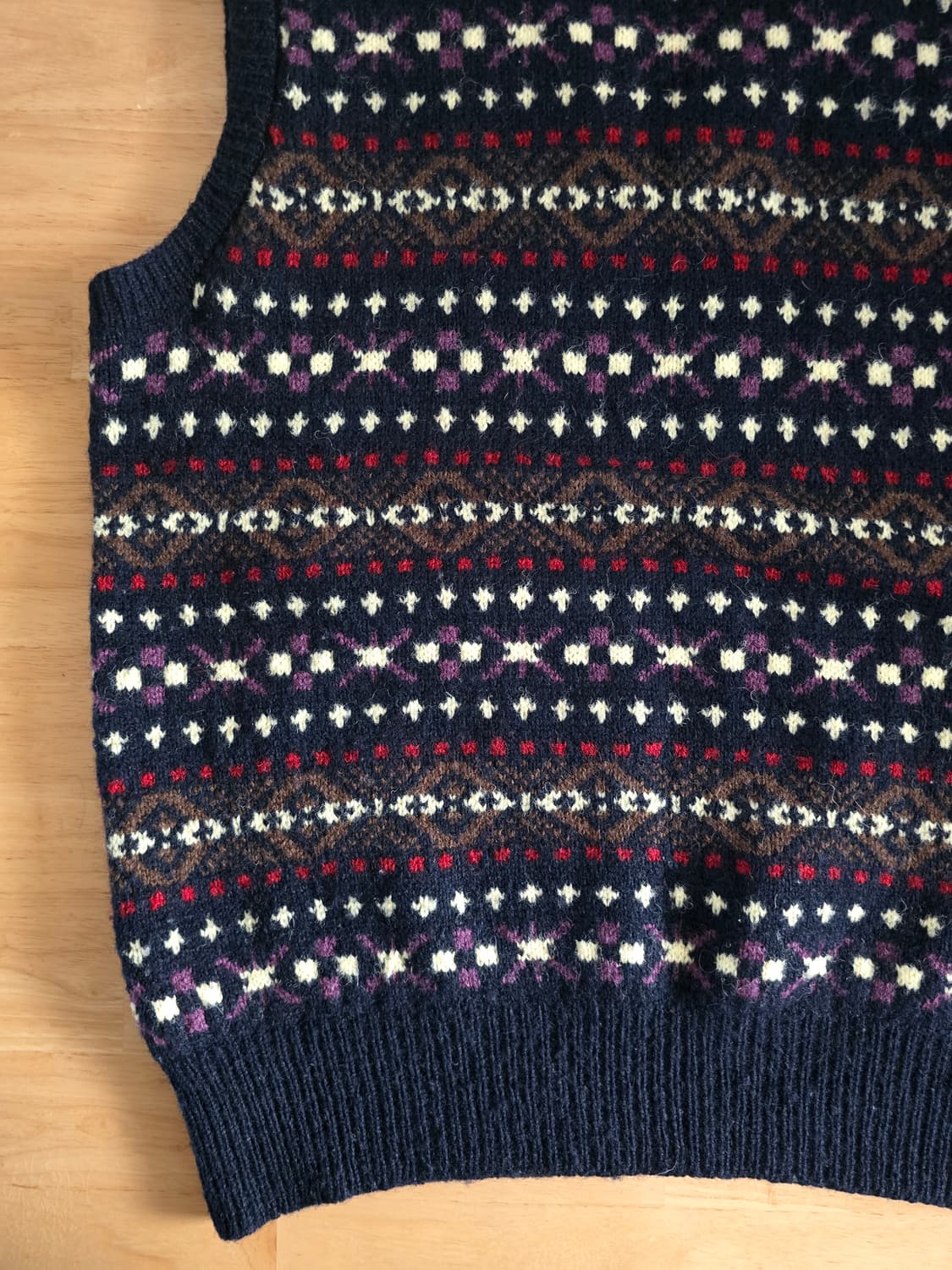 made in 셔틀랜드 핸드니트 페어아일 울 베스트 상품이미지6