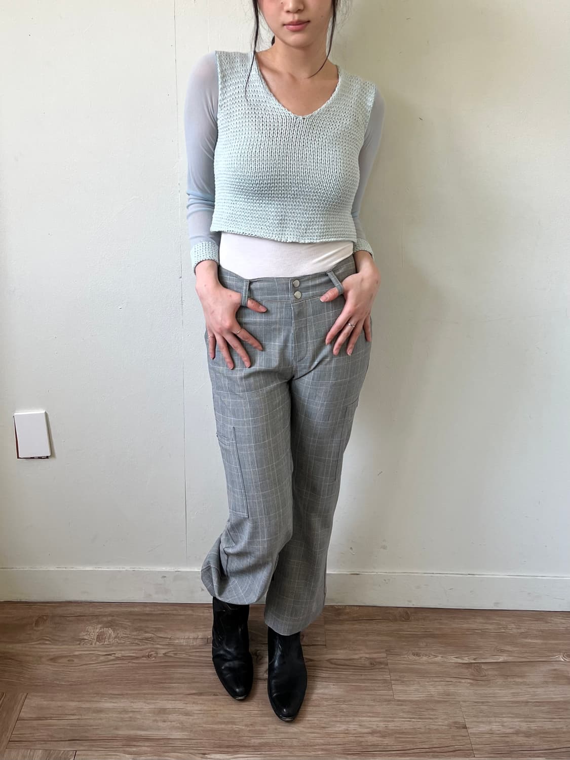 Feel and Ease 체크 슬랙스 상품이미지6