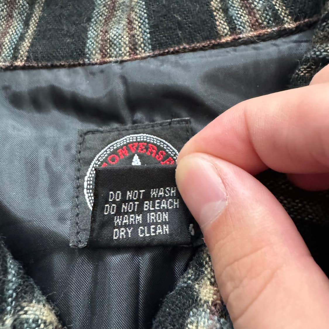 CONVERSE 일본빈티지 노드 체크 집업 체크 블루종 컨버스 겨울 자켓 상품이미지5