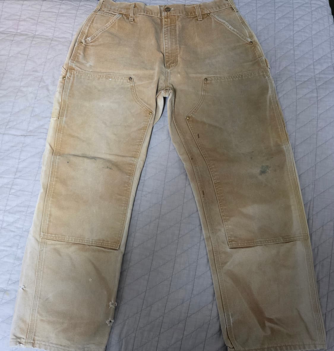 [38X30] 칼하트 더블니 B01 BRN 워크팬츠 크레이지페이드 T-8 상품이미지1