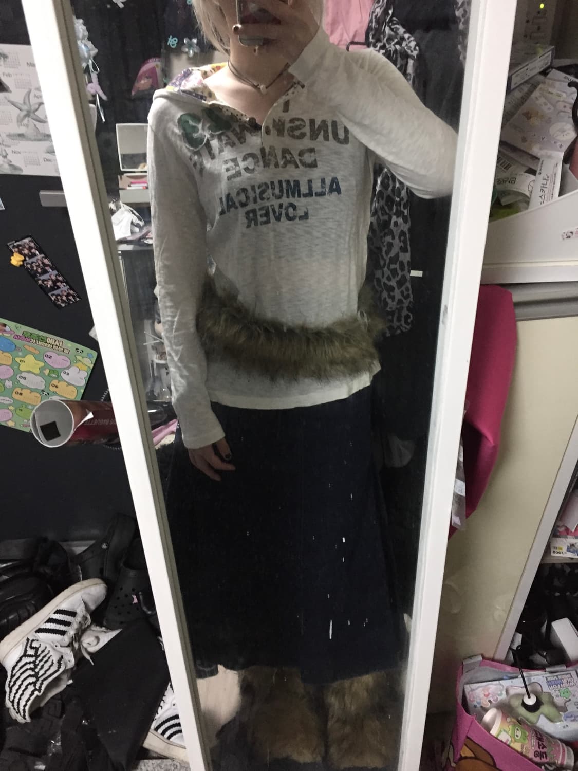 빈티지 패치워크 후드 슬리브 + 데님 맥시 스커트 상품이미지3