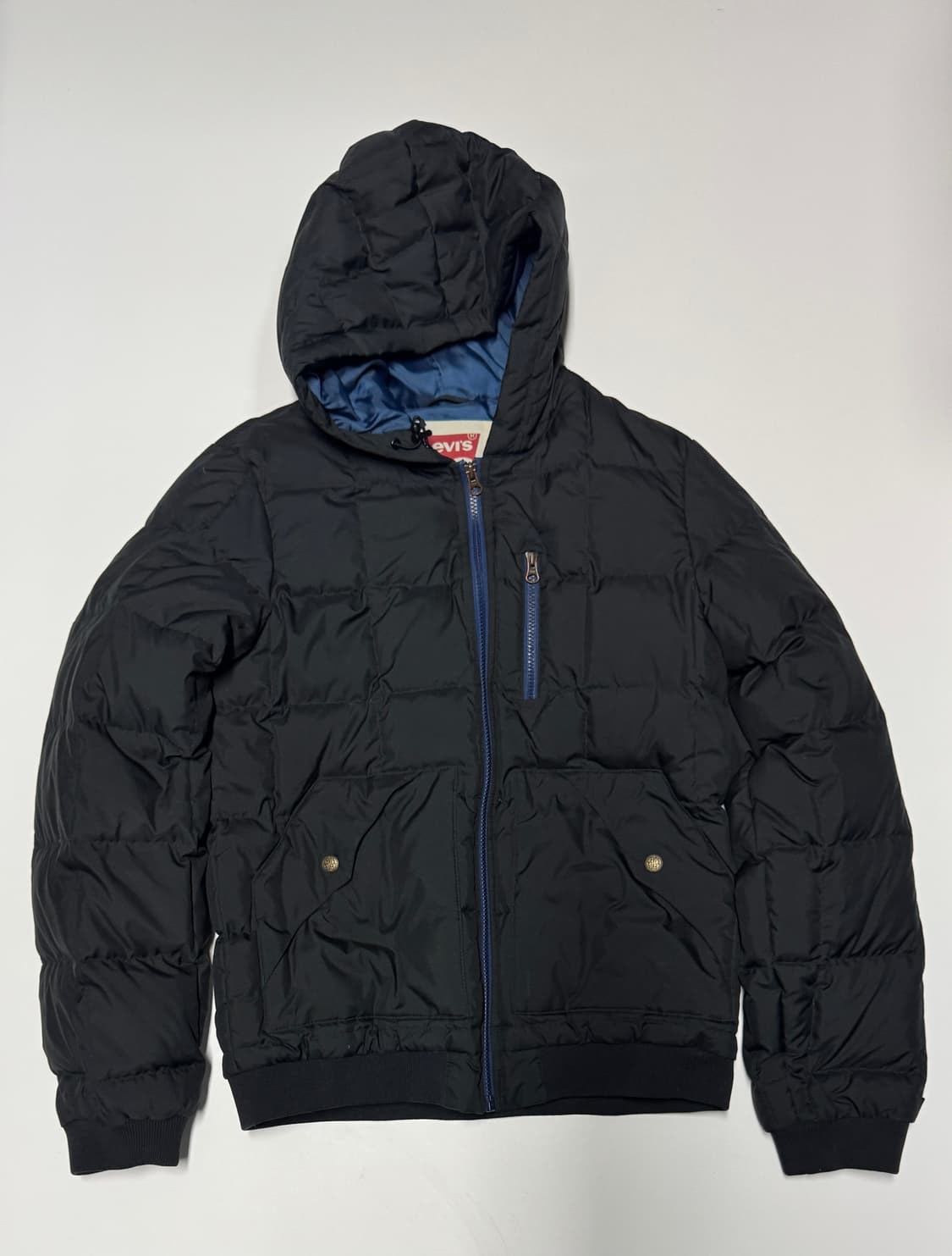 리바이스 덕 다운 퀄팅 후드 패딩 점퍼 블랙 M 상품이미지1