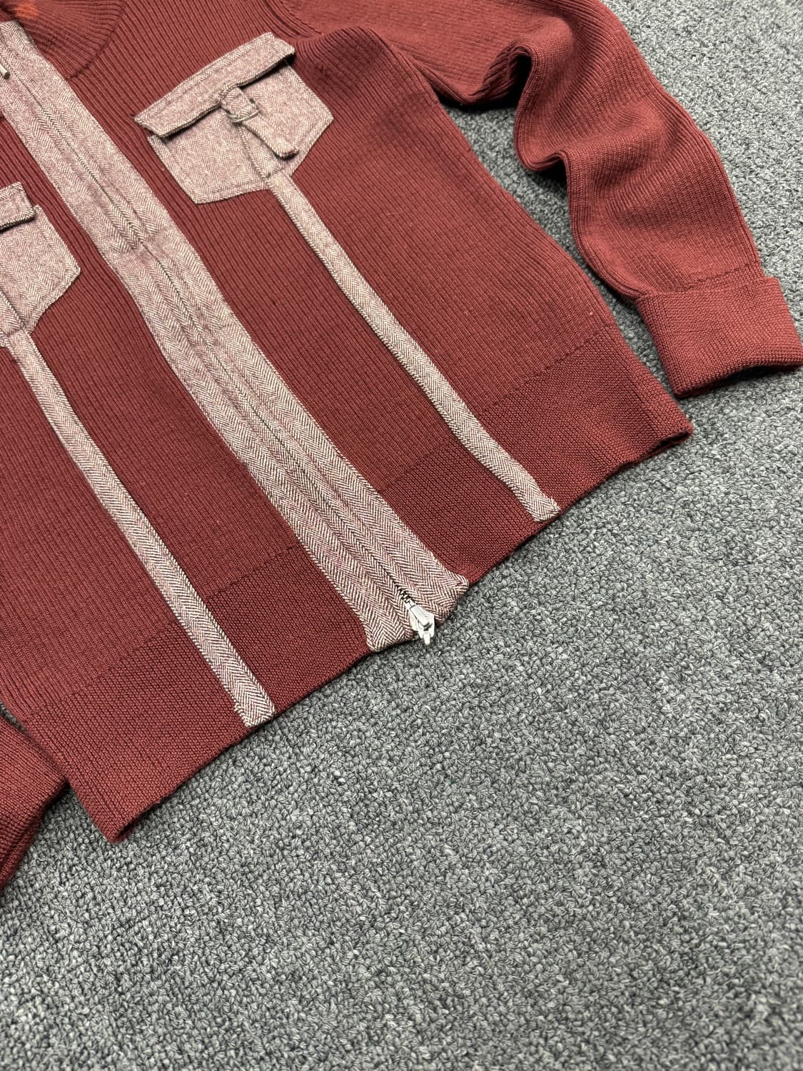 38)TWO.C 빈티지 여성 버건디 니트집업 상품이미지6