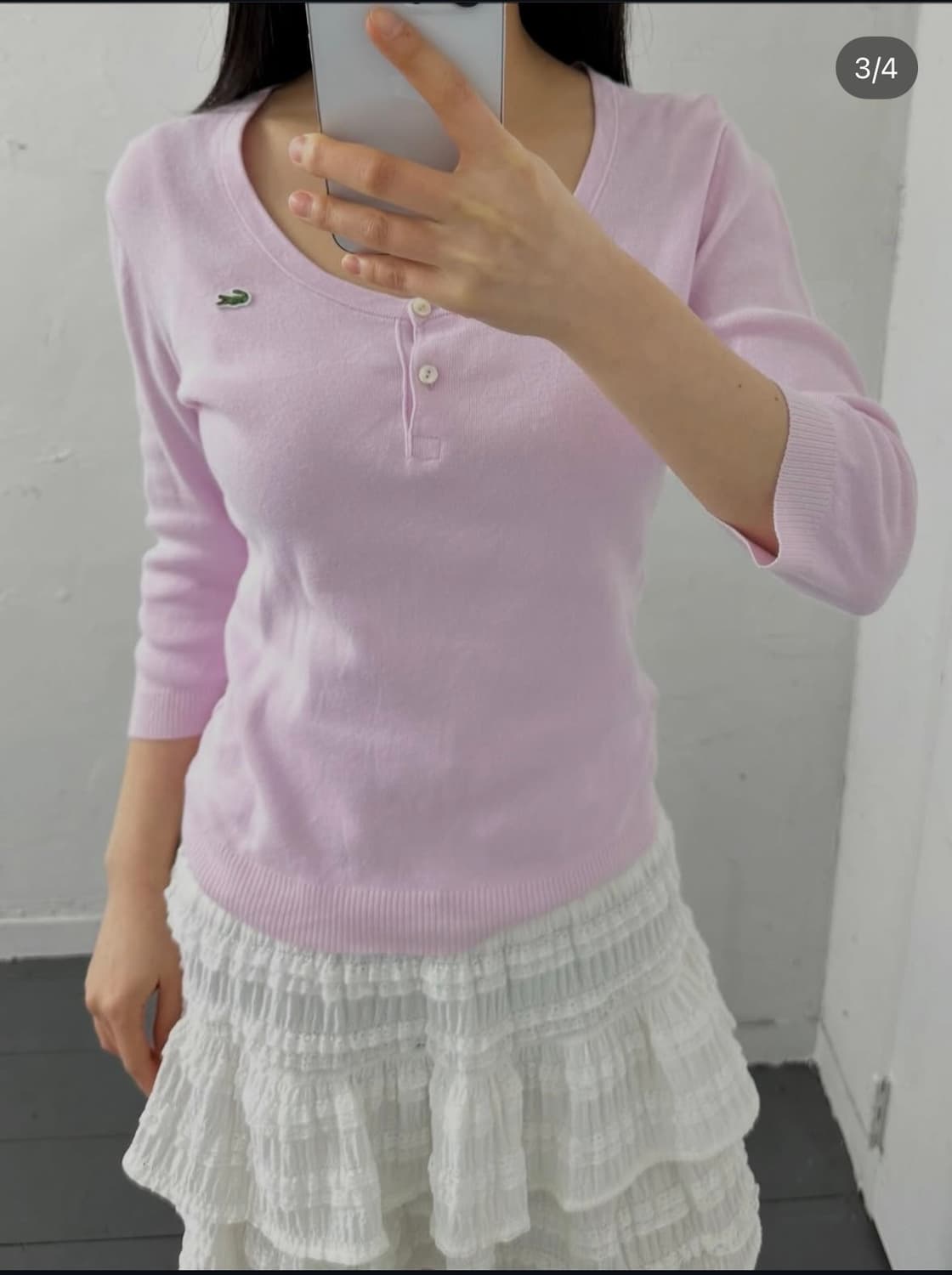 lacoste pink slim top 상품이미지3