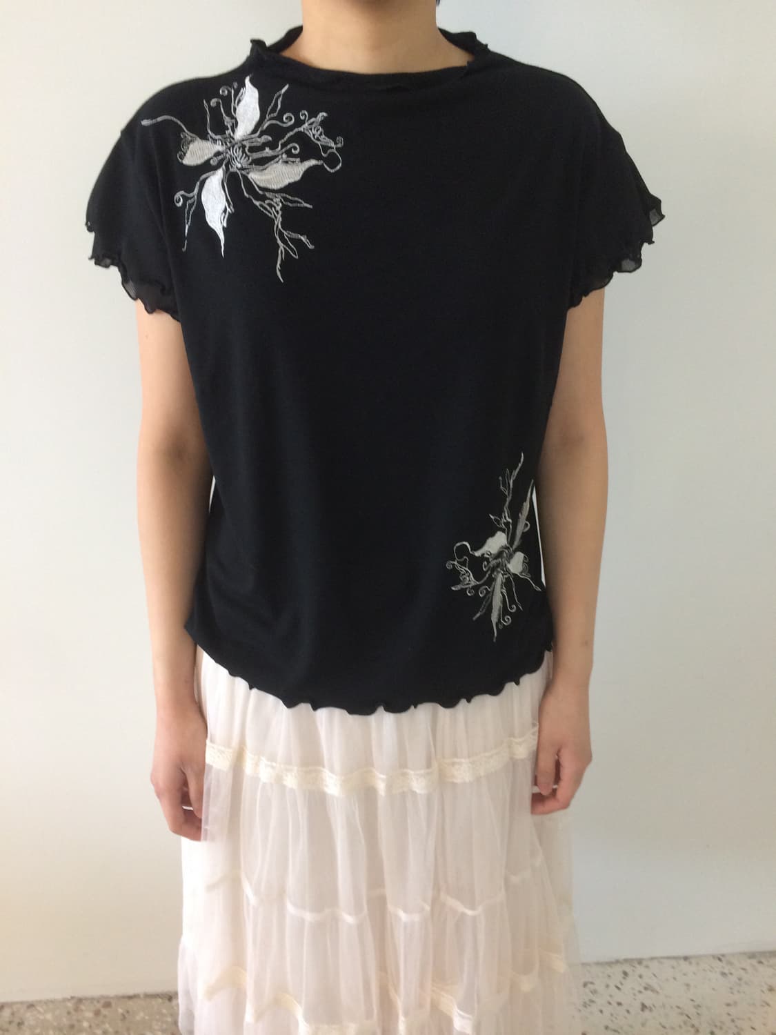 오리엔탈 자수 블랙 탑 상품이미지2