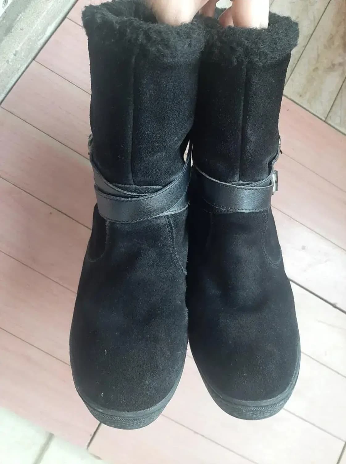 로버스 속굽 키높이 양털부츠 240 블랙 상품이미지2