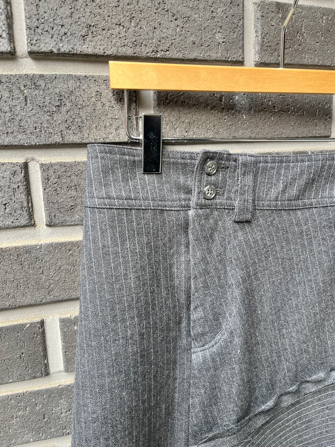 The ballroom 패치워크 울 스커트 그레이 상품이미지5