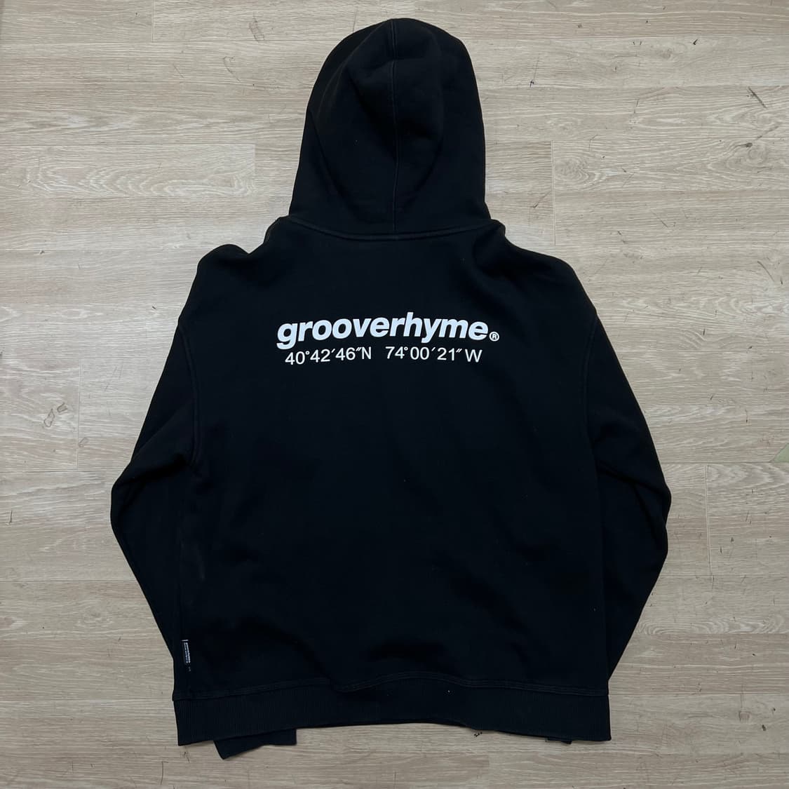 그루브라임 남여공용 레터링 백로고 기모 후드티 [블랙] L/100 상품이미지5