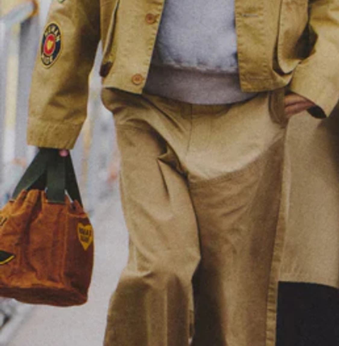 휴먼메이드 드로우스트링 백 브라운 상품이미지8