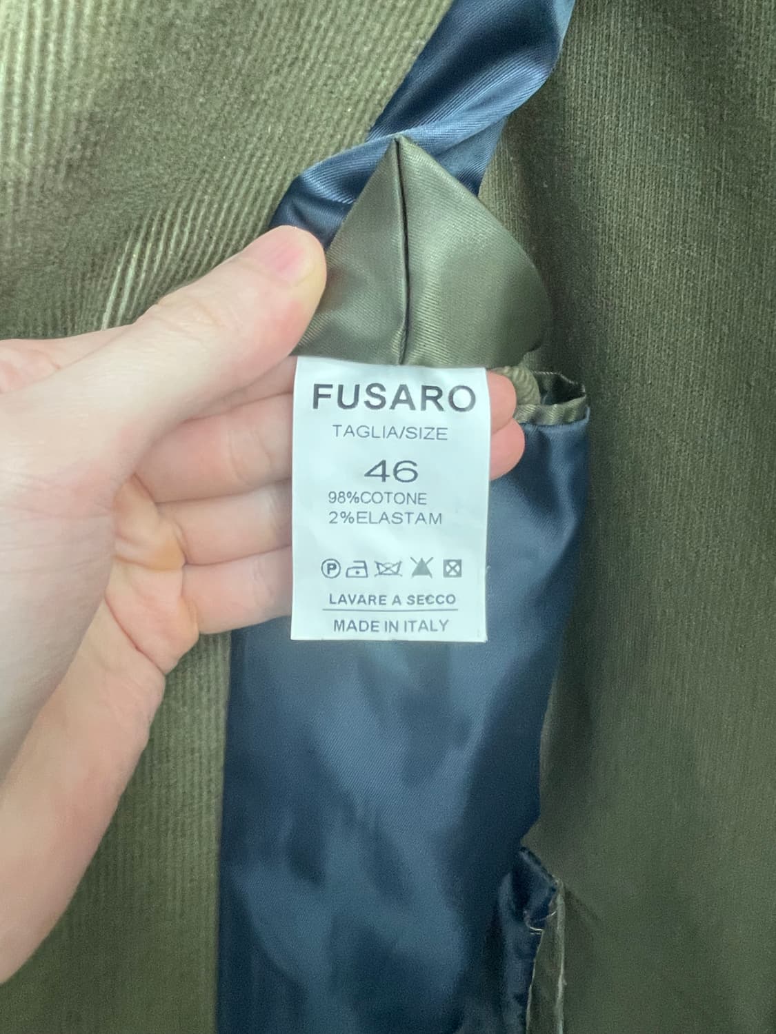 루이지 푸사로(LUIGI FUSARO) 딥그린 코듀로이 자켓(95-100 상품이미지5