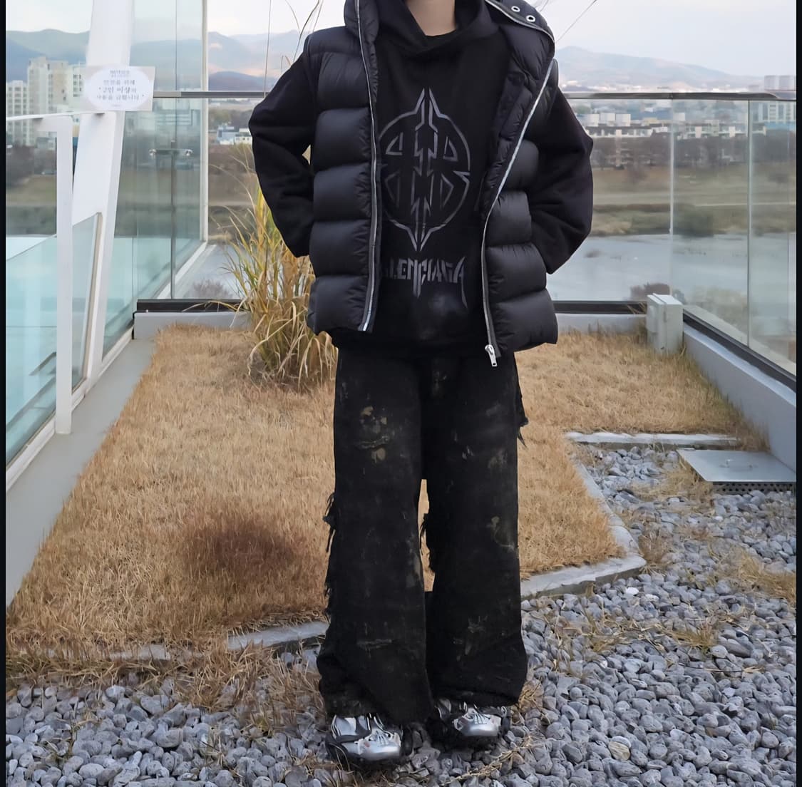 릭오웬스 김프 베스트 구스 다운 푸퍼 후드 조끼 블랙 상품이미지2