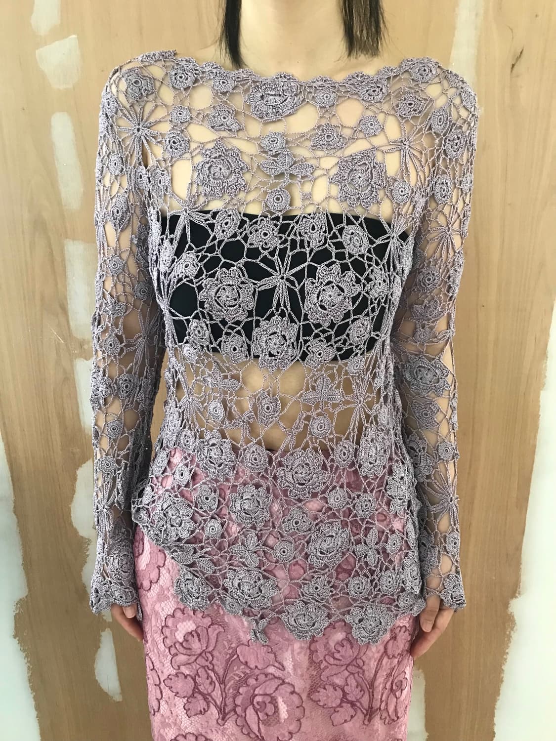 vintage purple net top 상품이미지3