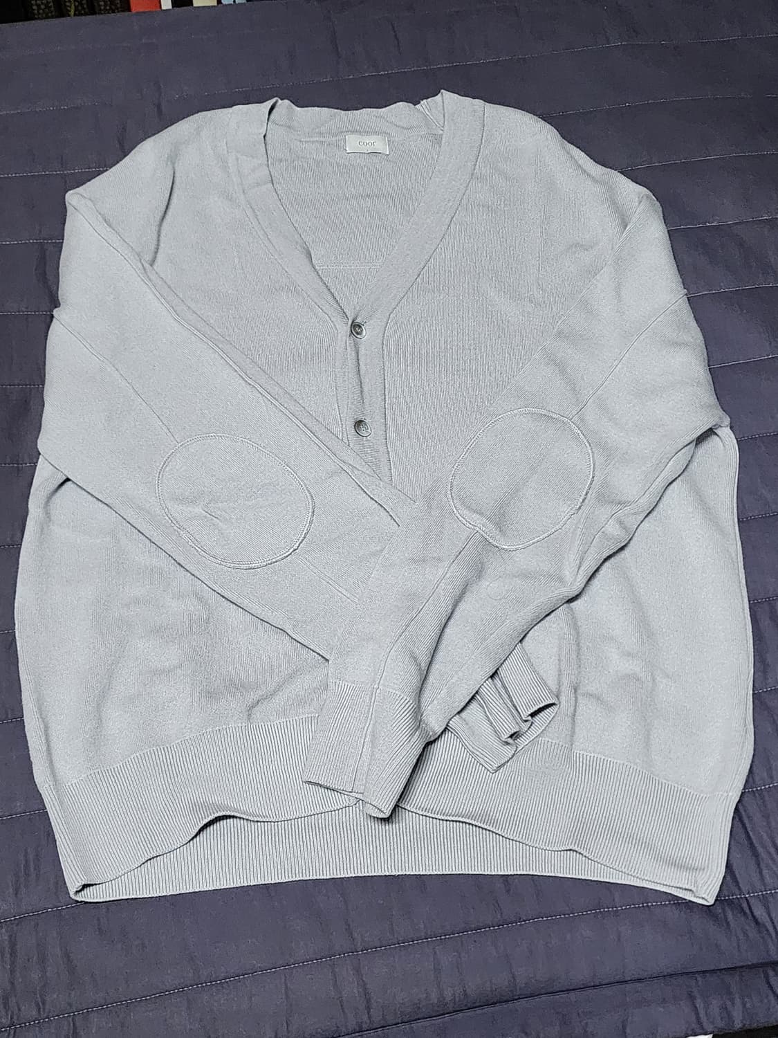 쿠어 오버핏 울 가디건 그레이 L 상품이미지1