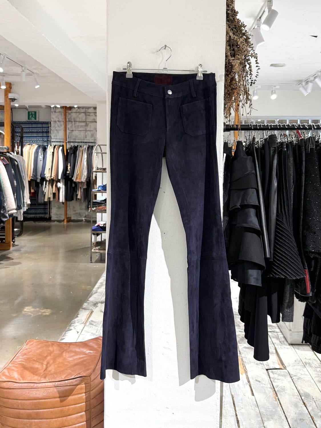 드로메 네이비 램스킨 스웨이드 투포켓 팬츠 상품이미지1