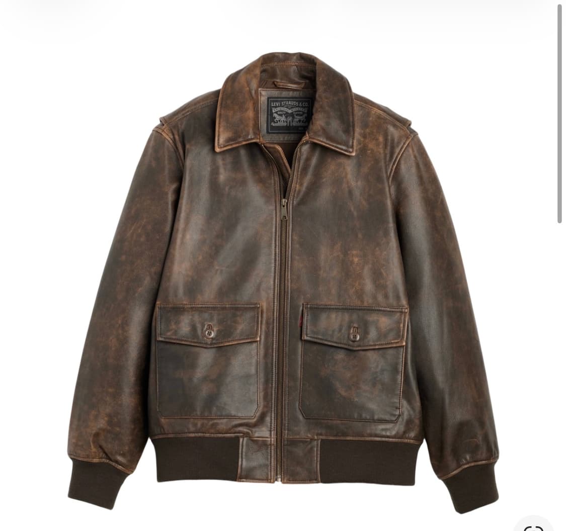 리바이스 클레이튼 레더 에비에이터 자켓 브라운 M사이즈 상품이미지1