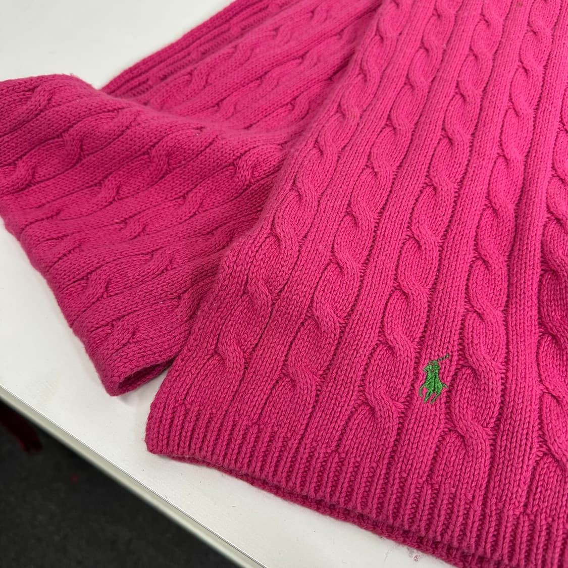 OS 폴로 랄프로렌 핑크 꽈배기 머플러 목도리 상품이미지2