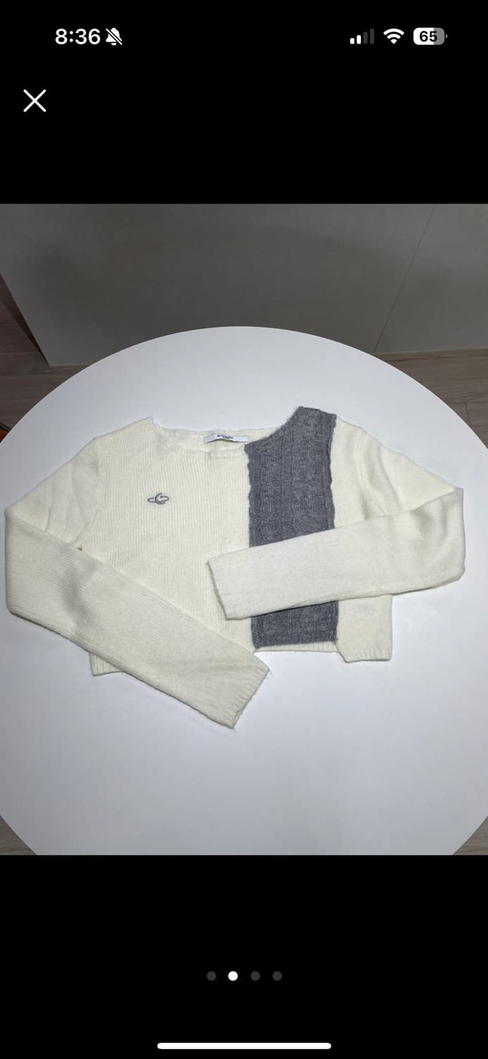 아란드레스 니트웨어 크롭 화이트 상품이미지2