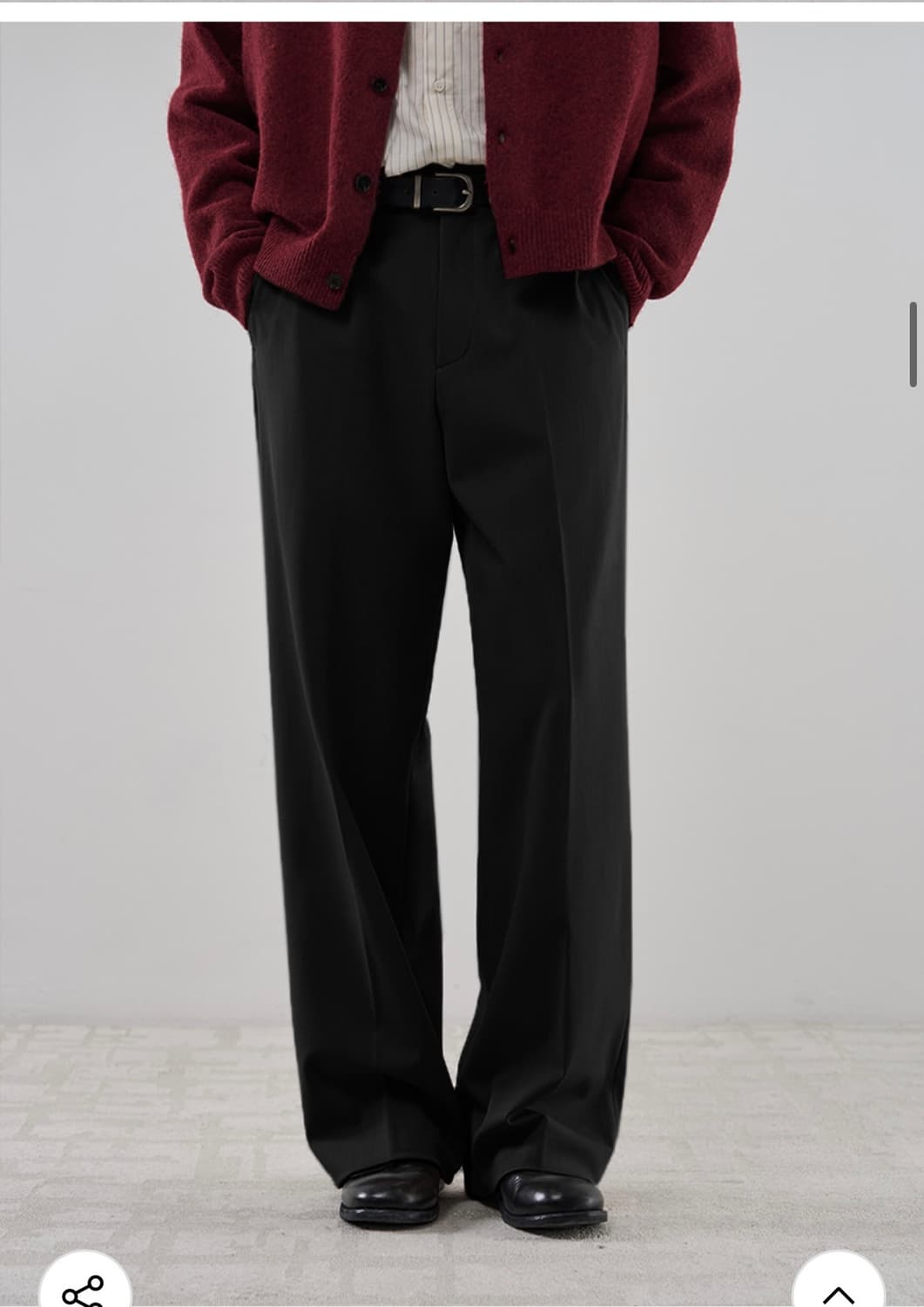 (L) 드로우핏 밴딩 와이드 슬랙스 [BLACK] 판매 상품이미지4