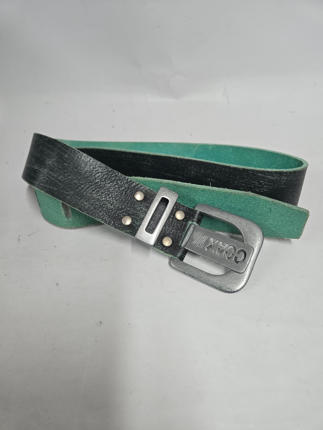 COAX76 그린 빈티지 가죽 벨트 상품이미지4