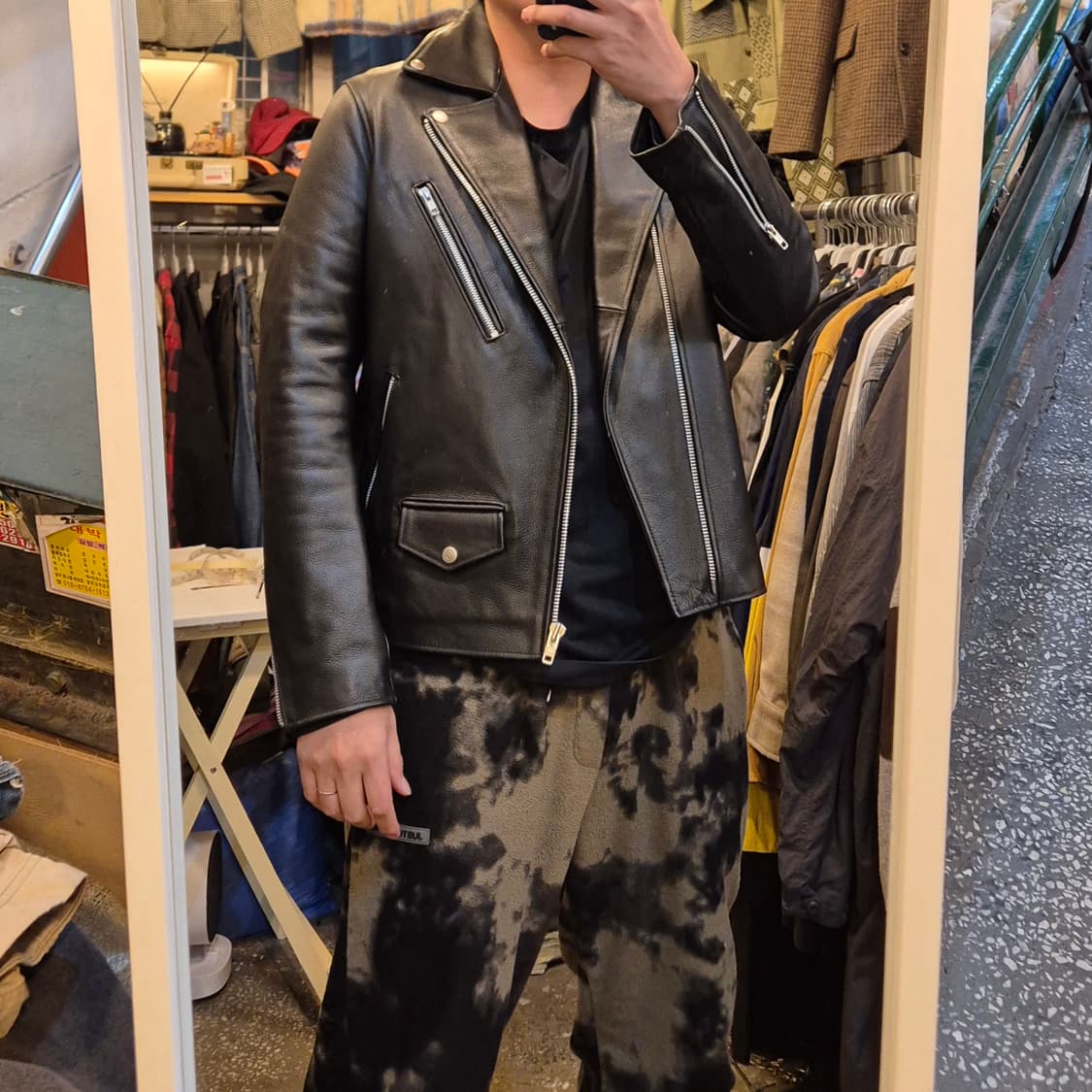 XL(착샷잇음) 비바스튜디오 블랙 가죽 라이더자켓  상품이미지4