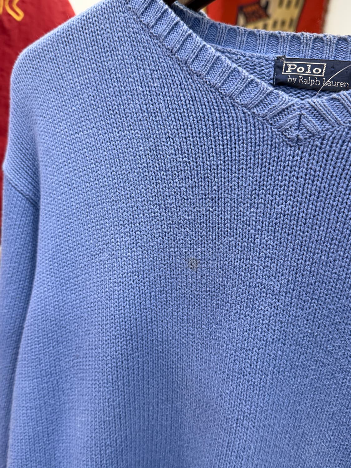90-00s Polo RL 폴로 랄프로렌 브이넥 니트 (sky blue) 상품이미지6