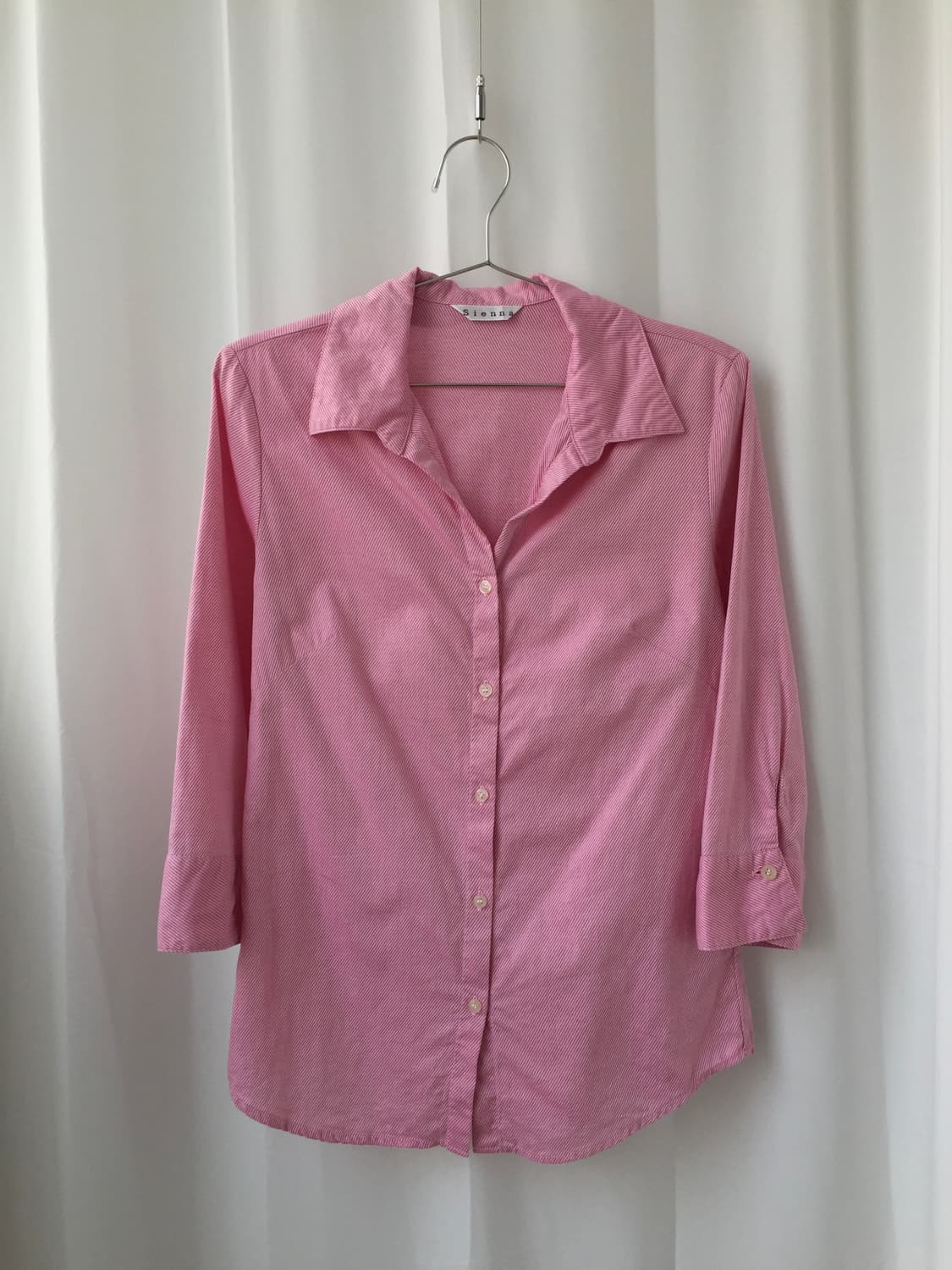 [vintage] Pink Stripe blouse 상품이미지1