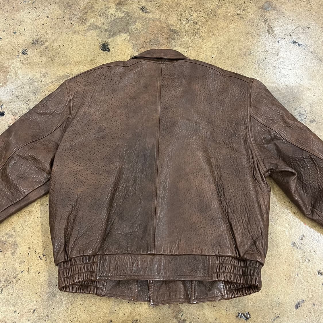 [정품] SORGENTE 갈색 가죽 봄버 자켓 b19 상품이미지4