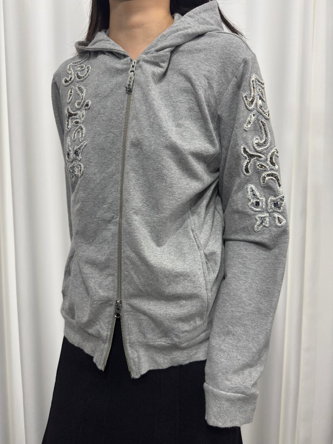 design patch hood twoway zipup 상품이미지3