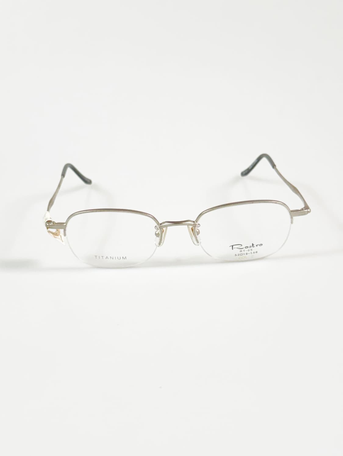ROSTRO 실버 티타늄 반무테 스퀘어 빈티지 안경 상품이미지2