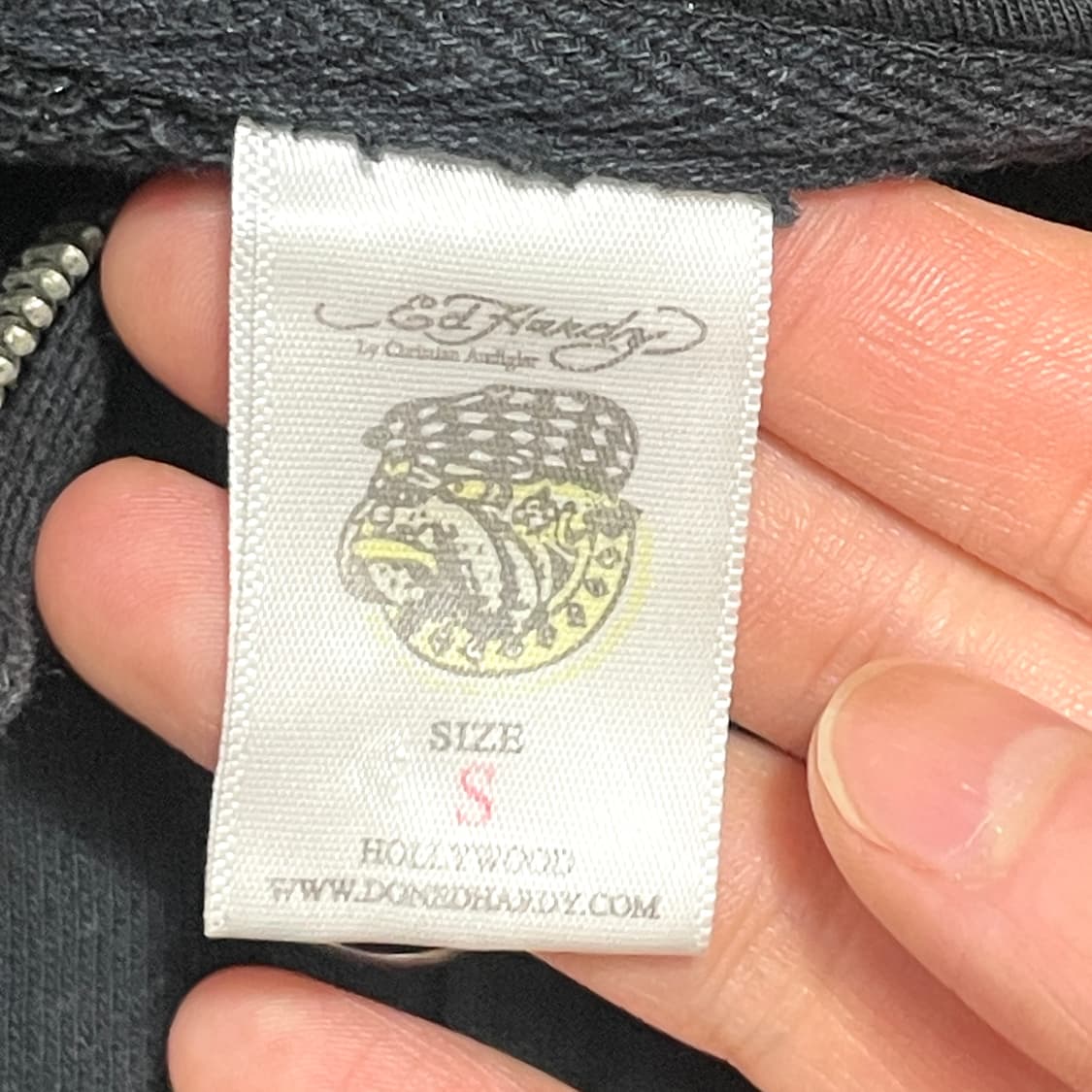 에드하디 해골프린팅 블랙 후드집업 여성S 상품이미지4