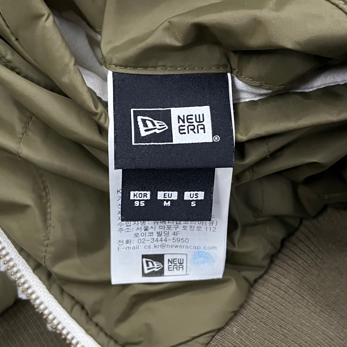[정품/95] 뉴에라 화이트 뽀글이 카키 양면 후드집업 b19 상품이미지9