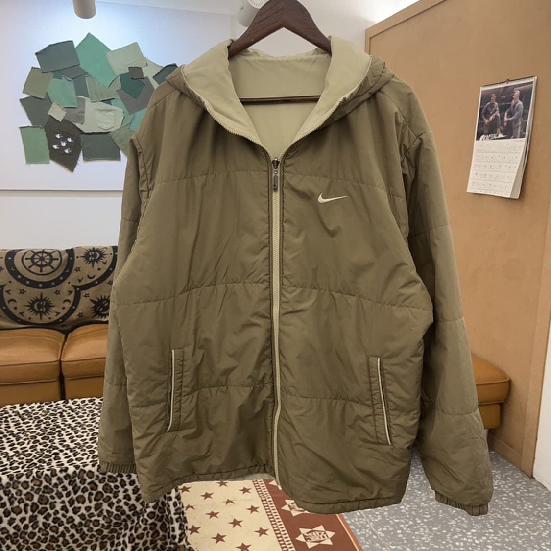 나이키 해리티지 스우시 리버시블 카키 점퍼 자켓 XL C08815 상품이미지3