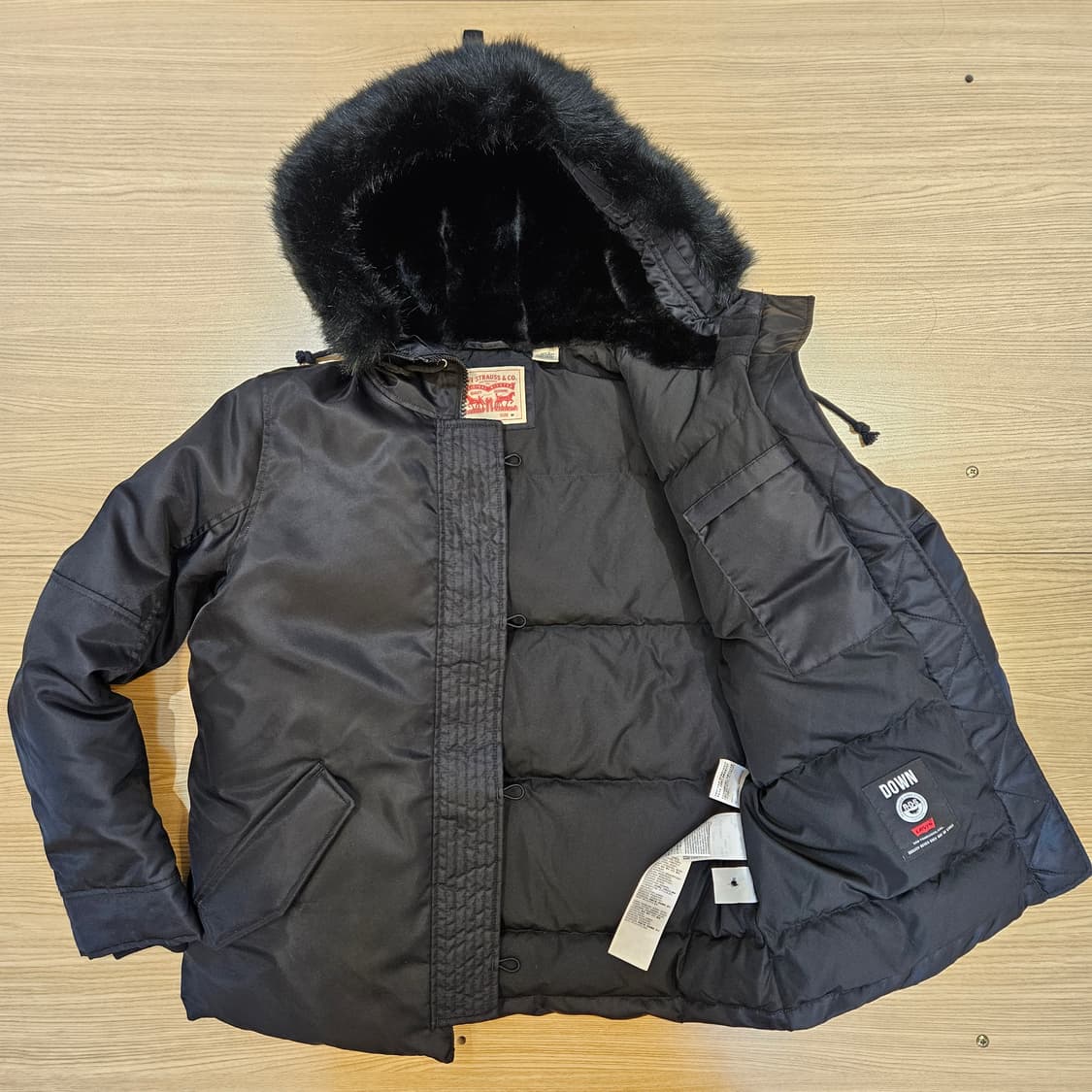 리바이스 후드 퍼 패딩M 상품이미지1