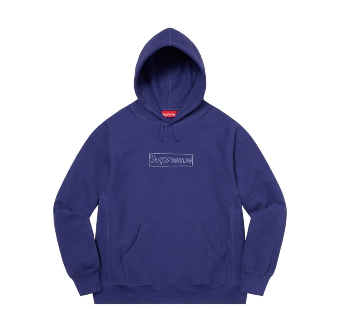 [L]슈프림x카우스 박스로고 후드 네이비 상품이미지1